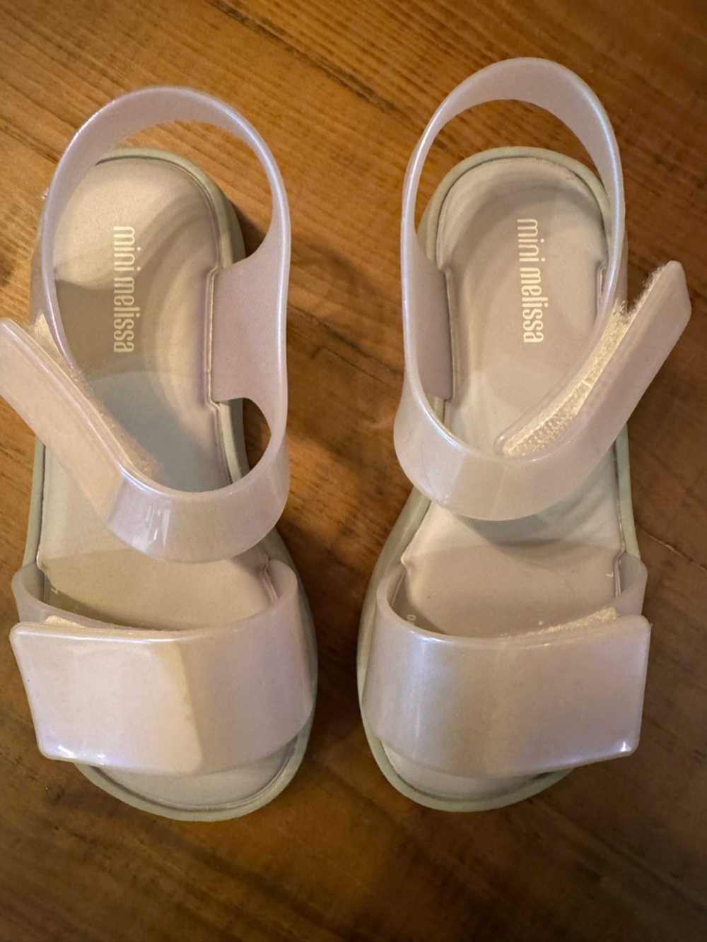 Mini Melissa Girls Pale Blush Jelly Sandals